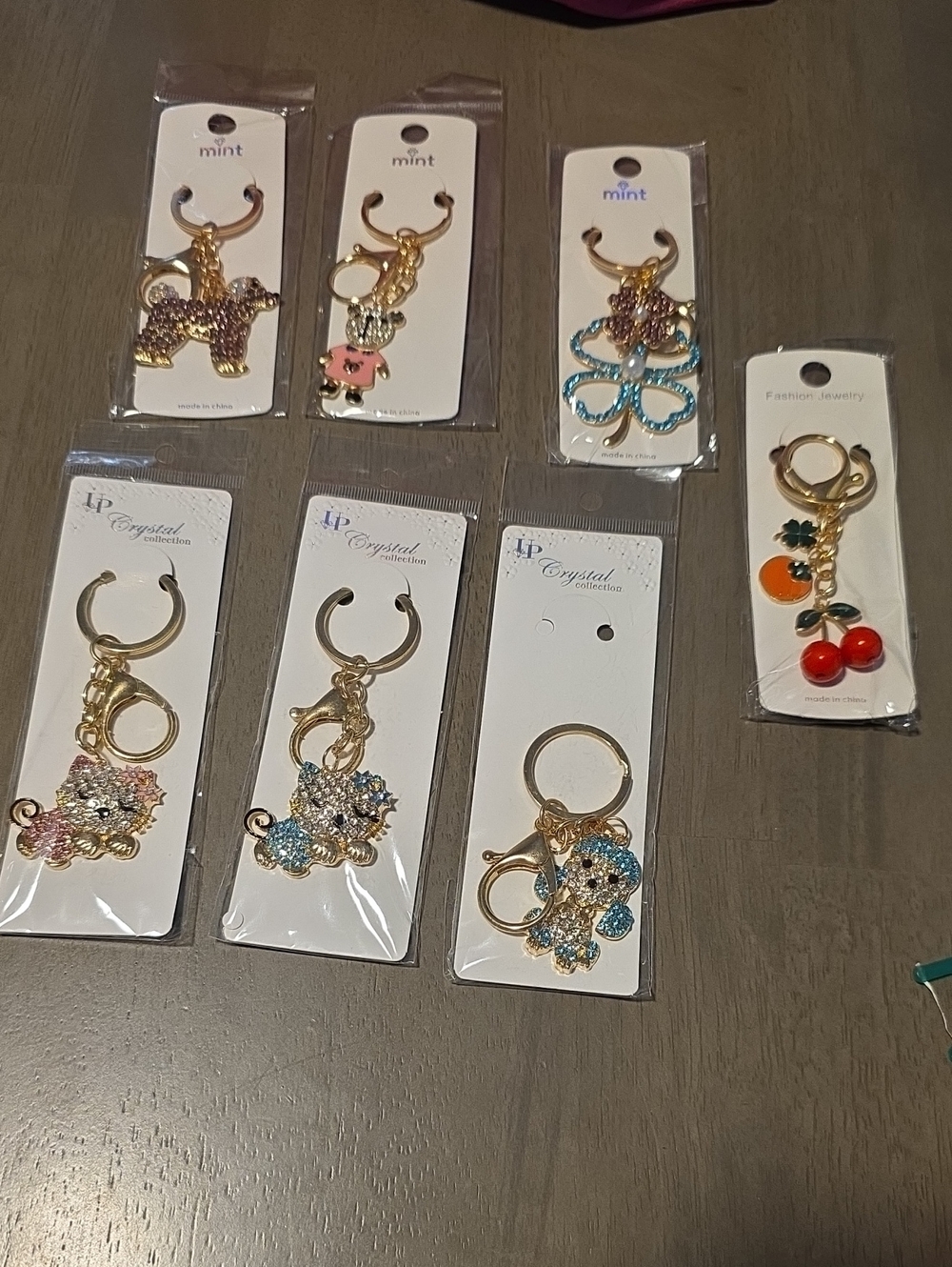 Gold Tone Keychain & Bag Charm  Various - CHOOSE ONE